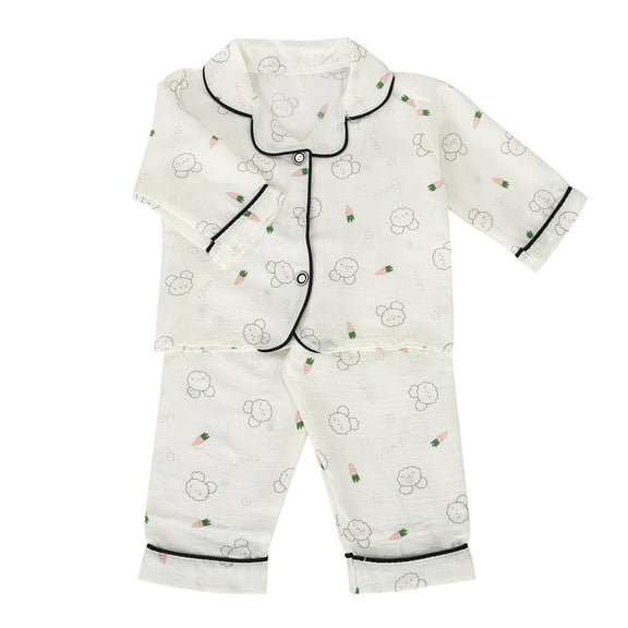 Jamsmile Toddler Girls Pajamas Dinosaur Button Down Shirt Tops Long Pants Pajamas Sleepwear Loungewear Set