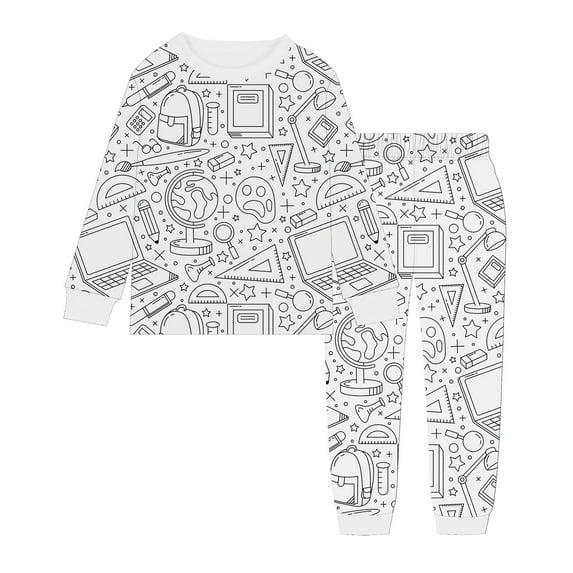 Jamsmile Toddler Girls Pajamas Diy Paint Homewear Long Sleeve Tops Kids Coloring Pajamas With Markers