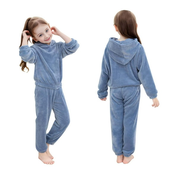 Jamsmile Toddler Girls Pajamas Flannel Fuzzy Long Sleeve Tops And Pants Winter Warm Soft Fuzzy Boys Girls Homewear
