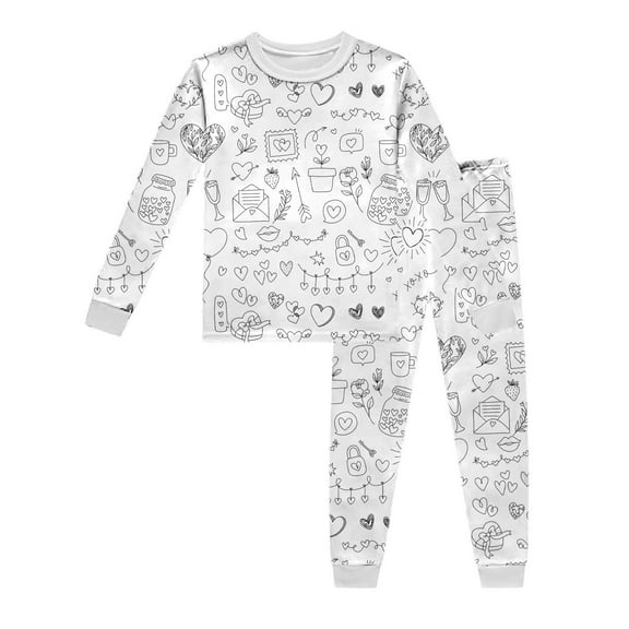 Jamsmile Toddler Girls Pajamas Kids Diy Paint Homewear Sets Coloring Pajamas Kids With Markers Girls