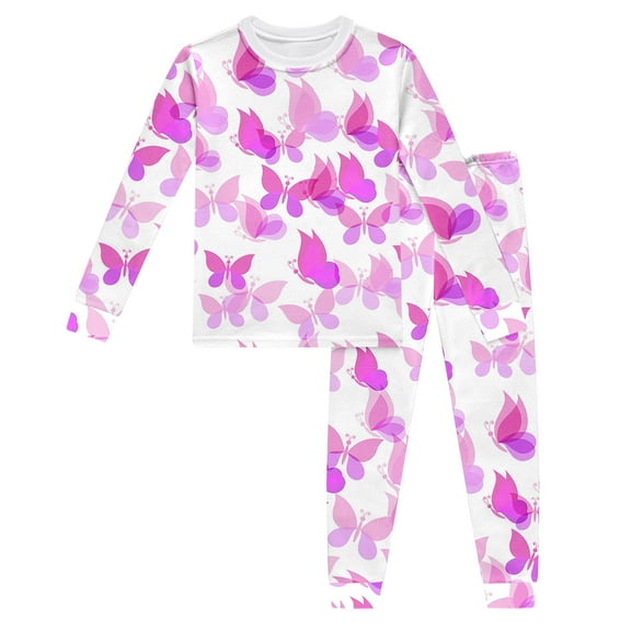 Jamsmile Toddler Girls Pajamas Long Sleeve Butterfly Print T Shirts Tops   Pants Little Girls Sleepwear Pj