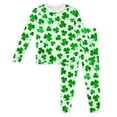 thumbnail image 1 of Jamsmile Toddler Girls Pajamas St. Patrick'S Day Long Sleeve Cartoon Tops + Pants Soft Pjs Girls Sleepwear, 1 of 5