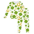 thumbnail image 1 of Jamsmile Toddler Girls Pajamas St. Patrick'S Day Long Sleeve Green T Shirts + Pants Kids Girls Loungewear, 1 of 5