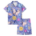thumbnail image 1 of Jamsmile Toddler Girls Sets Butterfly Floral Print Short Sleeve Shorts Soft Sleepwear Playwear Two Piece Girls Loungewear, 1 of 5