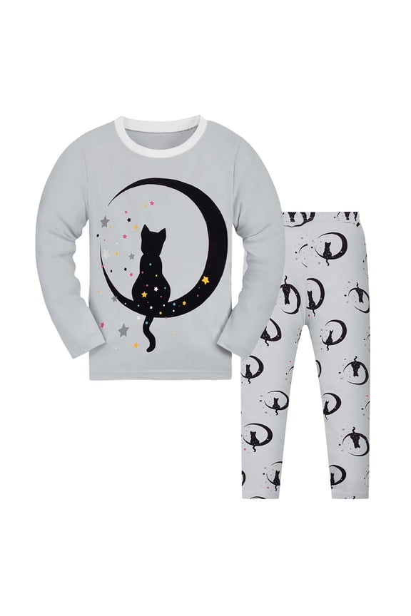 Toddler Girls Sets Home Clothes Cute Print Loose Tops With Pants Soft Kids Girls Loungewear 2 Piece Outfits Sleepwear