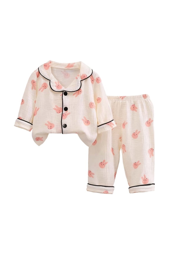Toddler Girls Sets Home Clothes Double Layer Cozy Long Sleeve Tops And Pants Outfits Girls Boys Autumn Sleepwear