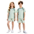 thumbnail image 1 of Jamsmile Toddler Girls Sets Sports Outfits Athletic Short Sleeve Tees And Shorts Gym 2 Piece Set Kids Girls Tracksuits, 1 of 5