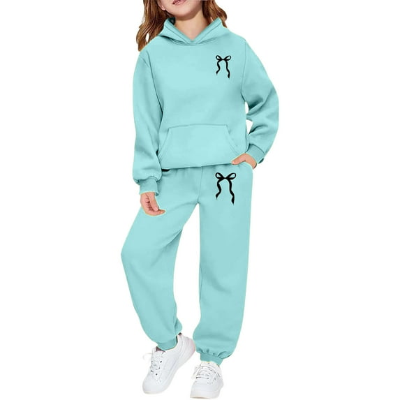 Jamsmile Toddler Girls Sets Tracksuits Letter Print Hoodie With Pants Two Piece Comfy Daily Wear Loose Kids Girls Clothing Sets