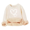 thumbnail image 1 of Jamsmile Toddler Girls Sweatshirts Fuzzy Hoodies Loose Heart Print Warm Long Sleeve Children Girls Autumn Winter Pullovers, 1 of 3