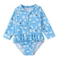 thumbnail image 1 of Jamsmile Toddler Girls Swimsuits One Piece Long Sleeve Floral Print Beach Swimwear Bathing Suits Beachwear, 1 of 4