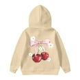 thumbnail image 1 of Jamsmile Toddler Girls Tshirts Long Sleeve Cherry Print Hooded Sweatshirts Loose Pullovers Casual Tops Child Girls Tracksuits, 1 of 4