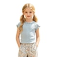 thumbnail image 1 of Jamsmile Toddler Girls Tshirts Summer Knitted Tee Shirts Short Sleeve Ruffles Crewneck Casual Kids Girls T-Shirts Tops, 1 of 4