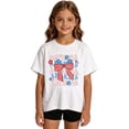thumbnail image 1 of Jamsmile Toddler Girls Tshirts Summer Playful Bwoknot Print T Shirt Soft Short Sleeve Graphic Cute Little Girls T-Shirts Tops, 1 of 4