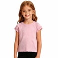 thumbnail image 1 of Jamsmile Toddler Girls Tshirts Summer Ruffle Sleeve Casual Soft Cute Tee Shirts For Daily Wear Comfy Little Girls Basic Tees, 1 of 4