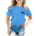 thumbnail image 1 of Jamsmile Toddlers Girls T-Shirts Playful Summer Tee Shirts Lightweight Short Sleeve Tees Tops Graphic Print Kids Girls T Shirts, 1 of 5