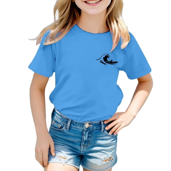 Jamsmile Toddlers Girls T-Shirts Playful Summer Tee Shirts Lightweight Short Sleeve Tees Tops Graphic Print Kids Girls T Shirts