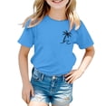 thumbnail image 1 of Jamsmile Toddlers Girls T-Shirts Summer Graphic Lightweight Casual Short Sleeve Tops Cheerful Cute Child Girls Boho Tee Shirts, 1 of 5