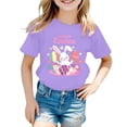 thumbnail image 1 of Jamsmile Toddlers Girls T-Shirts Summer Graphic Print Loose Casual Short Sleeve Tees Tops Kids Girls Daily Wear Girls T-Shirts, 1 of 3