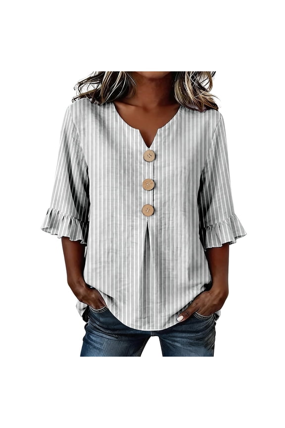 Women Blouse Summer Floral Print Boho Tops Comfort Soft Breathable Blend Tops Casual Wear Bohemian Holiday Blouses