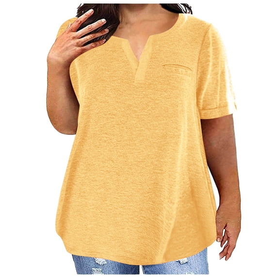 Jamsmile Women Blouse Tops Color Block Gradient Print Tops Shirts Short Sleeve Casual Loose Beach Holiday Blouses Tops