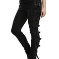 thumbnail image 1 of Jamsmile Women Cargo Pants Black Lace Up Gothic Side Pans Trousers Lady Black Pants Streetwear Cargo Long Pants, 1 of 6