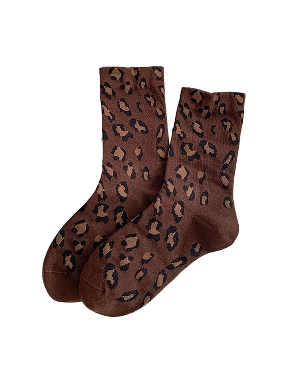 Women Crew Socks Animal Leopard Print Crew Socks Casual Daily Wear Athletic Running Ankle Socks