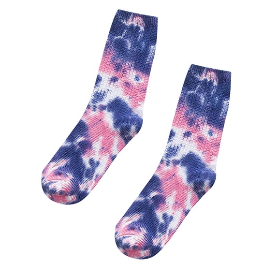 Jamsmile Women Crew Socks Casual Tie Dye Print Socks Mid Calf Socks Cotton Comfort Breathable Socks