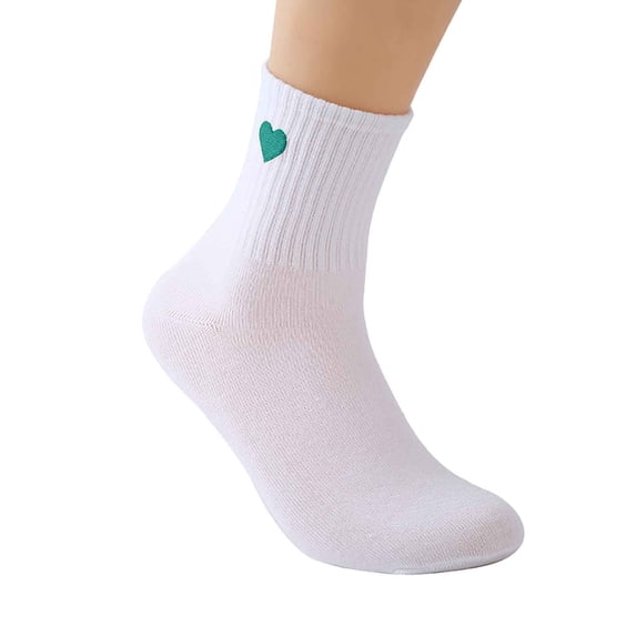 Jamsmile Women Crew Socks Cute Heart Shaped Print Socks Lightweight Athletic Socks Running Soft Socks