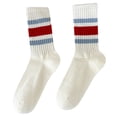 thumbnail image 1 of Jamsmile Women Crew Socks Daily Wear Striped Print Sports Breathable Casual Athletic Cozy Soft Running Socks, 1 of 2