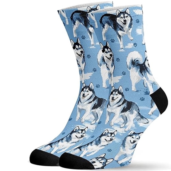 Jamsmile Women Crew Socks Dogs Print Casual Everyday Wear Length Crew Socks Lightweight Soft Athletic Socks