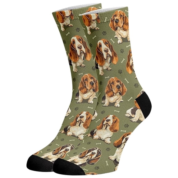 Jamsmile Women Crew Socks Matching Cute Dogs Print Breathable Colorful Athletic Socks For Casual Daily Wear