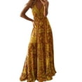 thumbnail image 1 of Jamsmile Women Dress Summer Bohemian V Neck Sling Floral Print Sleeveless Beach Elegant Long Dresses Long Party Boho Sundress, 1 of 4