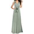 thumbnail image 1 of Jamsmile Women Dress Summer Elegant V Neck Wrap Way Bridesmaid Gown Party Casual Wear Evening Party Long Dresses, 1 of 6