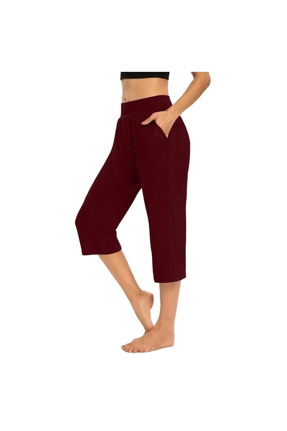 Women Pants Trendy Loose Comfy Summer Going Out Athletic Sweatpants Capri Wide Leg Capris High Waisted Pants