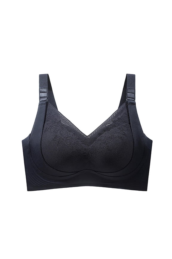 Women Seamless Wireless Bra Support Fixed Cup Non Wire Support Bra Comfort Everyday Invisible Padded Wide Straps Bra