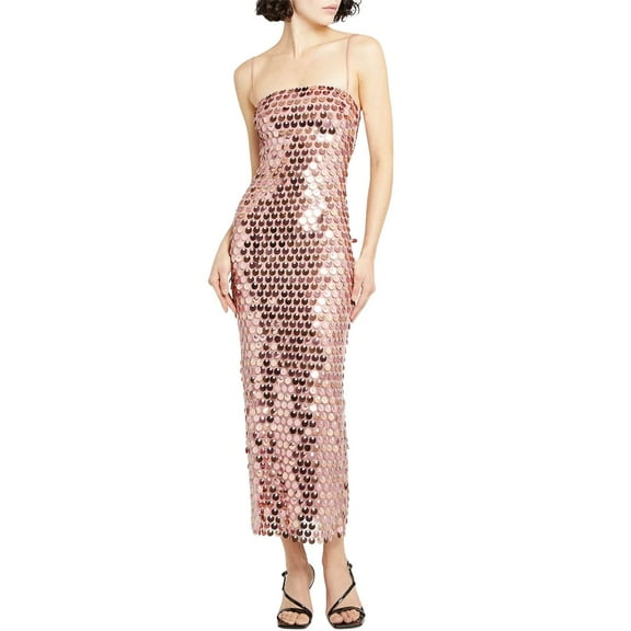 Jamsmile Women Sequin Dress Ladies Sexy Sparkly Club Beaded Party Long Dress Nightclub Glitter Cami Sleeveless Ruched Dress