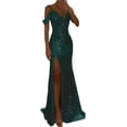 thumbnail image 1 of Jamsmile Women Sequin Dress Spaghetti Strap Sling Wrap Evening High Split Clubwear Prom Bodycon Glitter Party Midi Dresses, 1 of 8