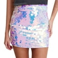 thumbnail image 1 of Jamsmile Women Sequin Skirts Tutu High Waisted Glitter Sparkly Bodycon Mini Skirts Comfy Stretchy Pleated Nightclub Skirts, 1 of 2
