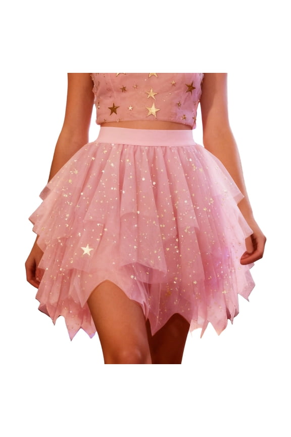 Women Skirts Carnival Sequin Midi Skirts Tiered Partywear Evening Glitter Gold Flared A Line Dance Skirts