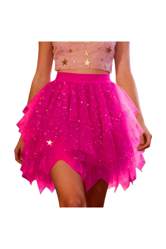 Women Skirts Carnival Sequin Midi Skirts Tiered Partywear Evening Glitter Gold Flared A Line Dance Skirts