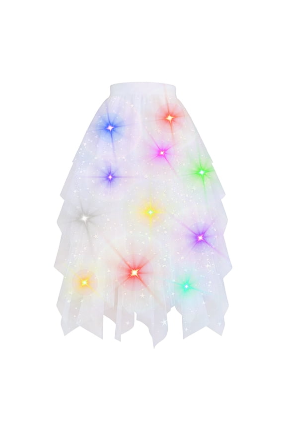 Women Skirts High Waist Flowy Midi Skirts Tiered Asymmetrical Hem Party Wear A Line Layered Chiffon Skirts