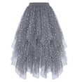 thumbnail image 1 of Jamsmile Women Skirts Mesh Sheer Layered Midi Skirts Ruffled Hem Lightweight Skirts Party Wear Trendy Elastic Waist Skirts, 1 of 2