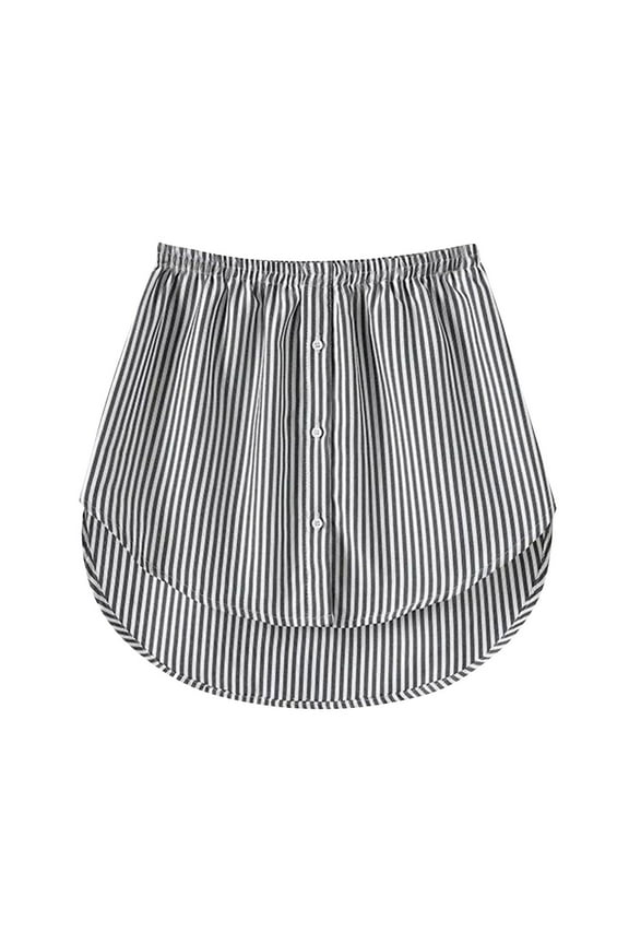 Women Skirts Mini Underskirt Lower Skirt Sweep Shirt Extension Skirt With Buttons Shirt Layering Tops Bottom