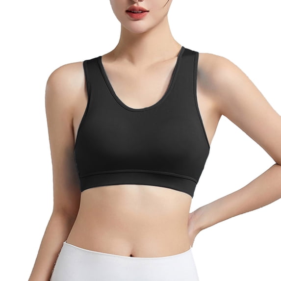 Jamsmile Women Sports Bra Solid Color Soft Support Yoga No Underwire Push Up Sports Bras Running Gym Fitness Training Bras