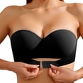 thumbnail image 1 of Jamsmile Women Strapless Bra Front Closure Wireless Seamless Breathable Bra Wirefree Non- Padded Bandeau Push Up Bra, 1 of 4