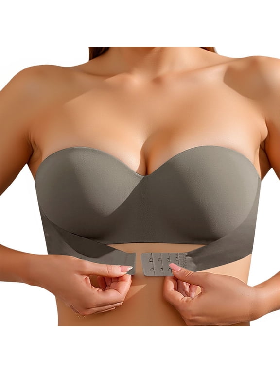 Women Strapless Bras Thin Seamless Vest Soft Support Large Chest Small Half Fixed Cup Breathable Bra