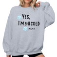 thumbnail image 1 of Jamsmile Women Sweatshirts Autumn Graphic Letters Print Sweatshirts Lightweight Comfort Oversized Crewneck Ladies Pullovers, 1 of 5