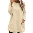 thumbnail image 1 of Jamsmile Women Sweatshirts Long Sleeve Pullovers Crewneck Winter Tops Pockets Oversized Pullover Long Sleeve Ladies Sweatshirt, 1 of 5