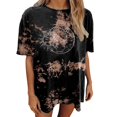 thumbnail image 1 of Jamsmile Women T-Shirts Oversized Graphic Moon Print Tee Shirts Tops Casual Soft Blend Loose Fit Lightweight Tshirts, 1 of 5