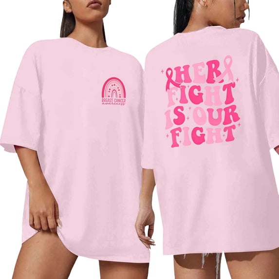 Jamsmile Women T-Shirts Tops Cancer Awareness Month Short Sleeve Tee Shirts Casual Soft Classic Fit Graphic Tshirts